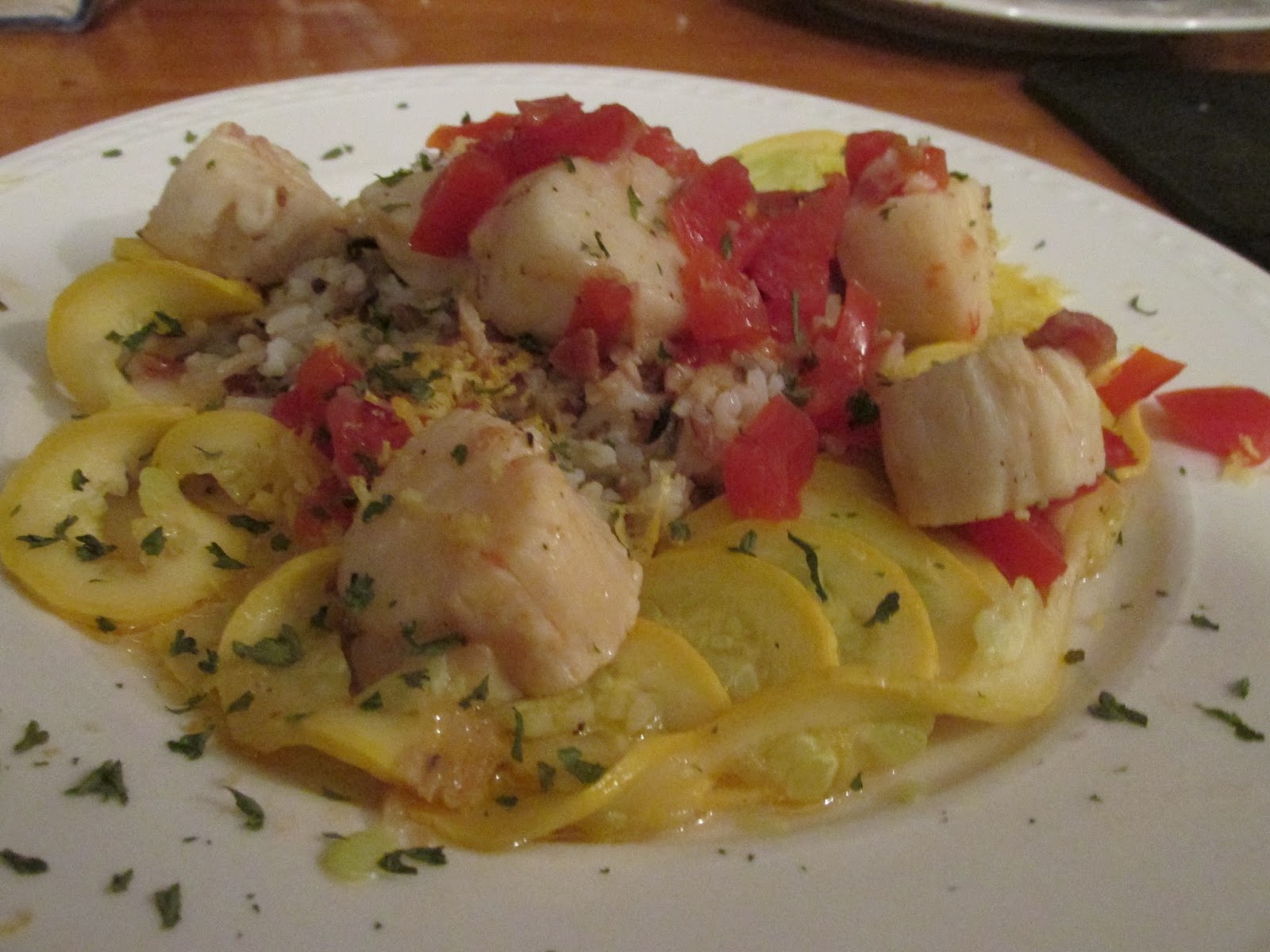 Everyday Easy Gourmet Poached Sea Scallops, with Burnt Butter, Bacon