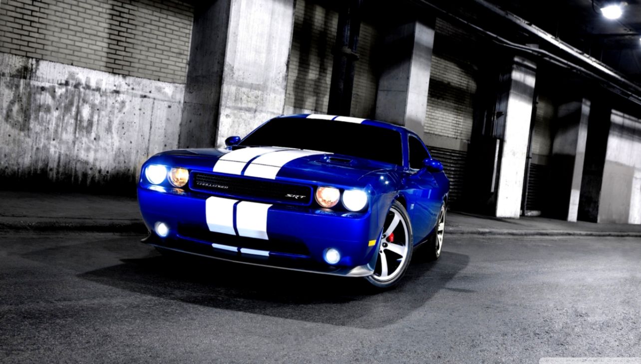 Dodge Challenger SRT8 Blue HD desktop wallpaper Widescreen