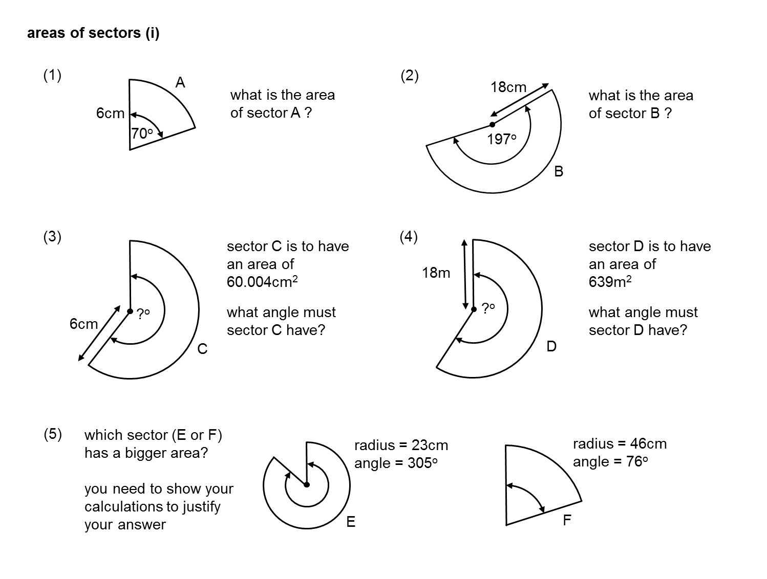 MEDIAN Don Steward mathematics teaching: arc length and sector area