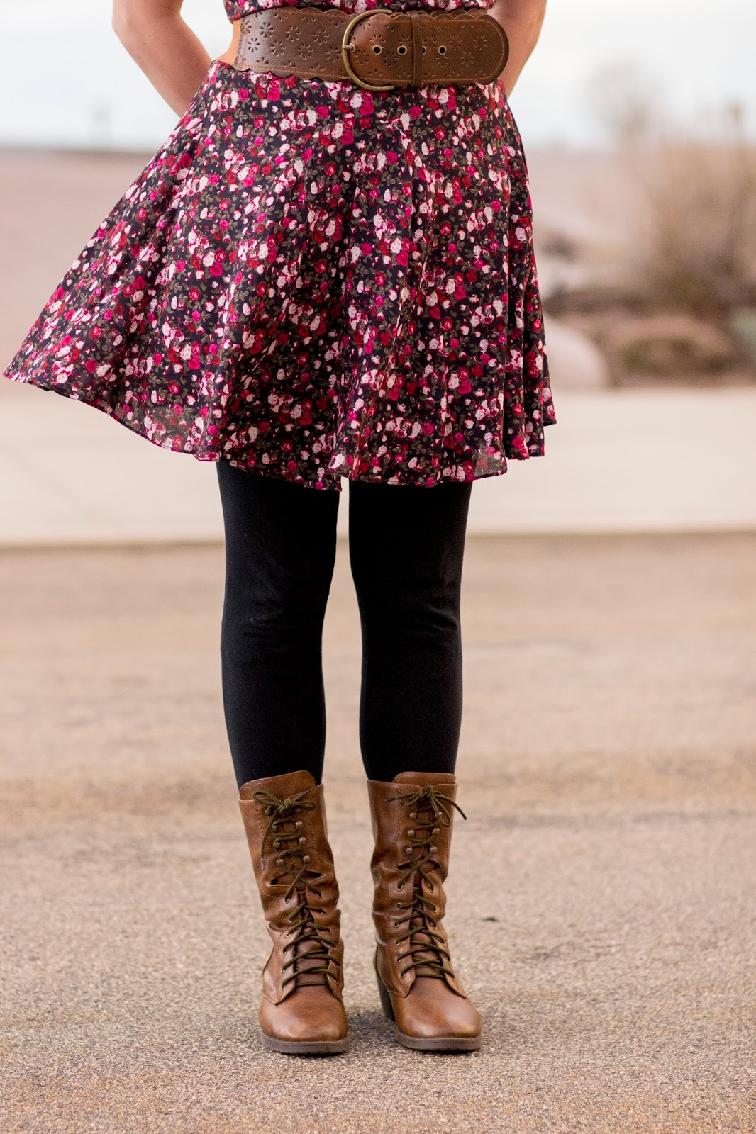 Autumn Klair Mixing Style Spring Floral + Combat Boots