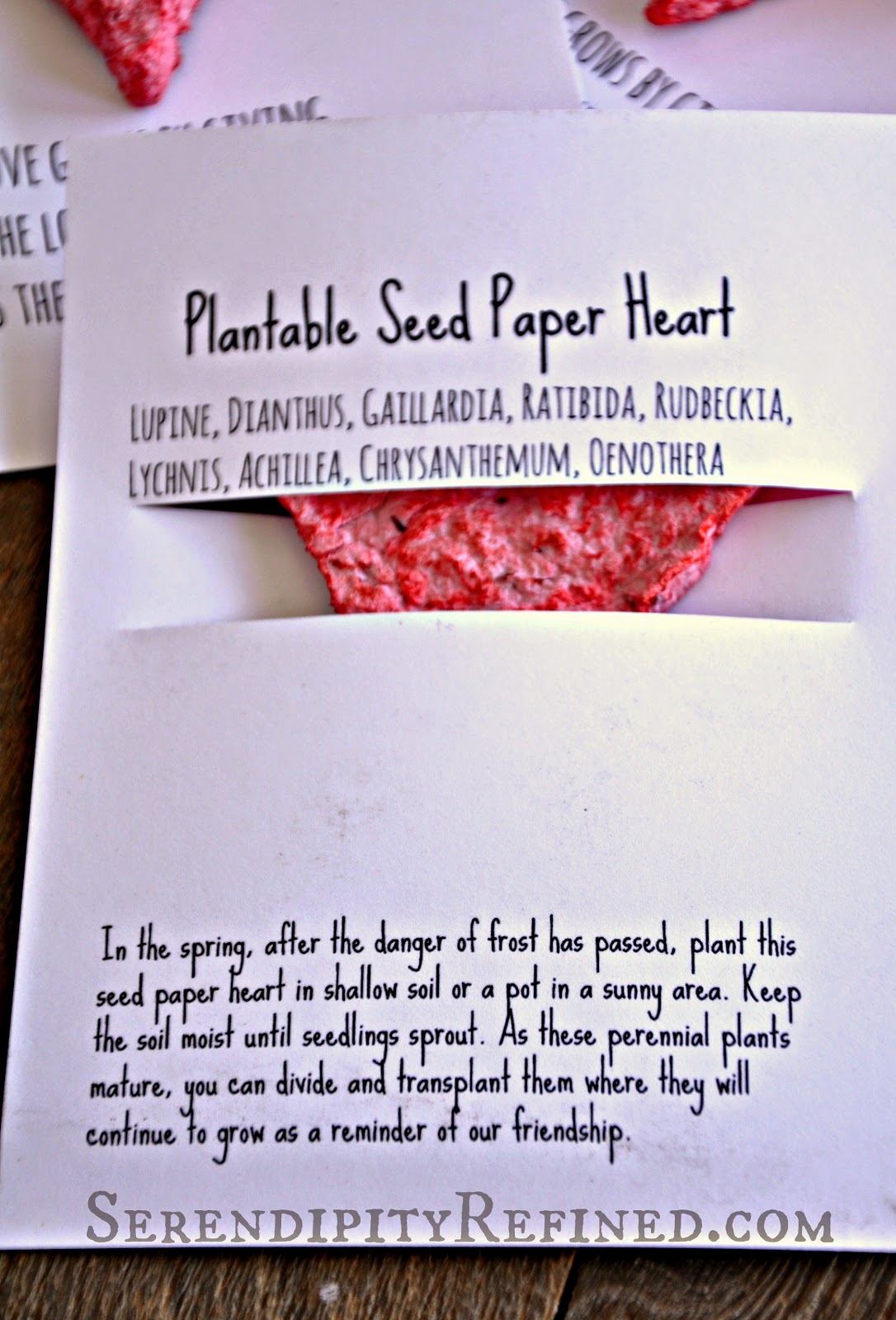 Serendipity Refined Blog Hand Made Flower Seed Paper Plantable Heart