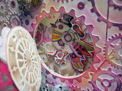  valentines steampunk card window open