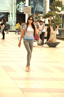 Sherlyn Chopra snapped outside the Mumbai International Airport