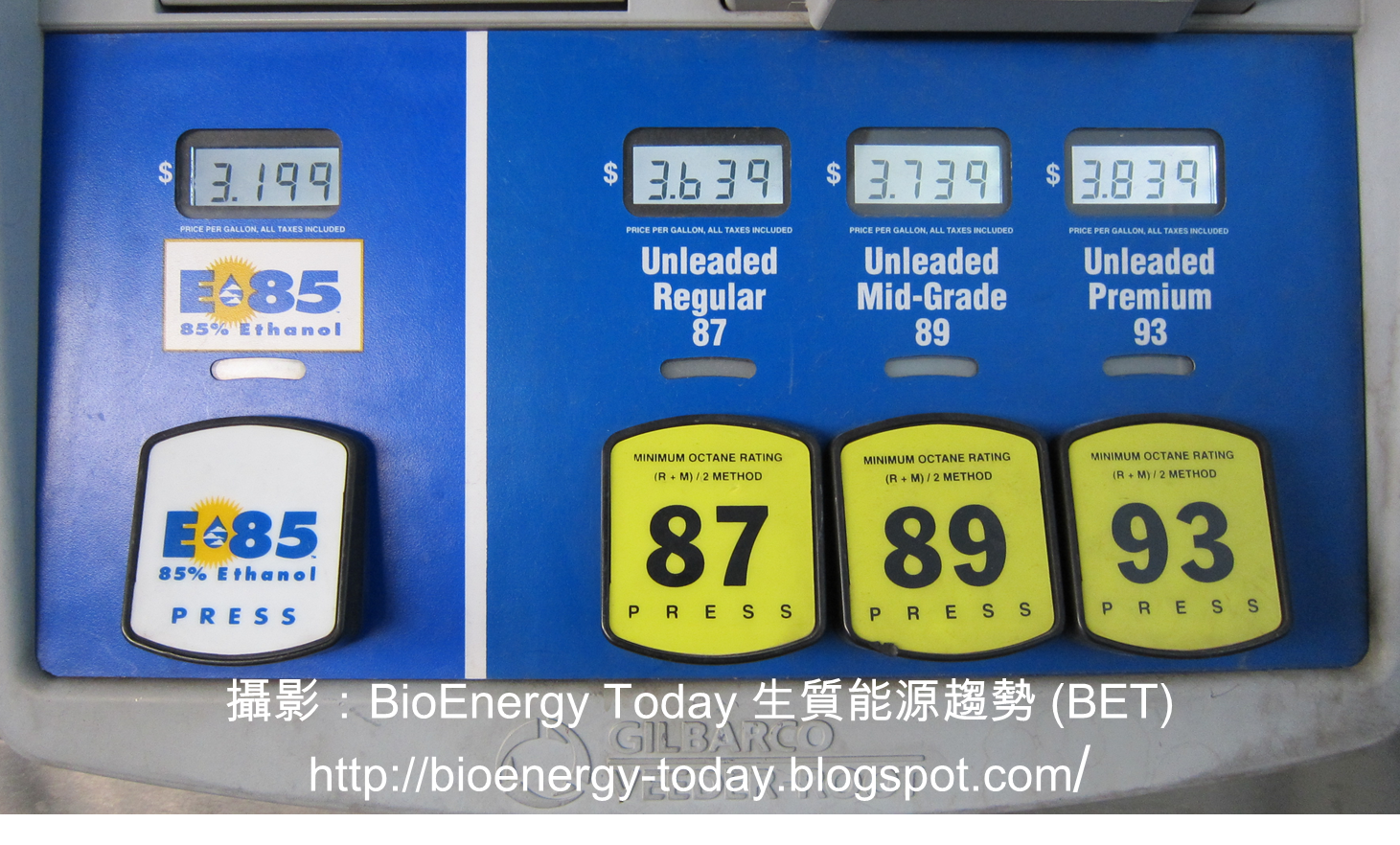 Bioenergy Today 生質能源趨勢 Bet 汽車與生質燃料 一 美國汽油名稱的數值比較低 淺談汽油