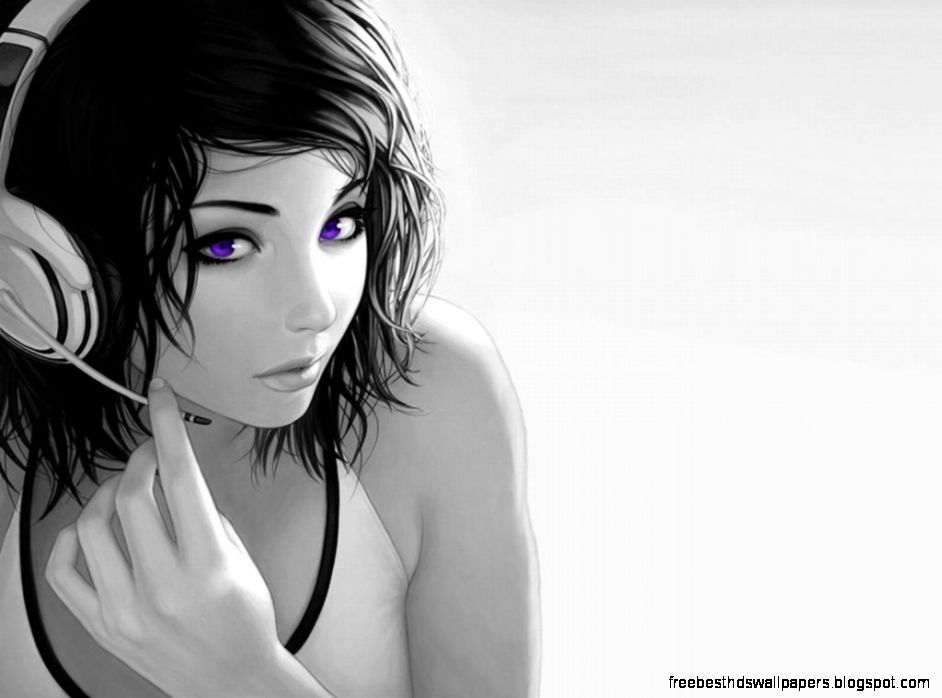 headphones music girl 707232 headphones music girl 707232