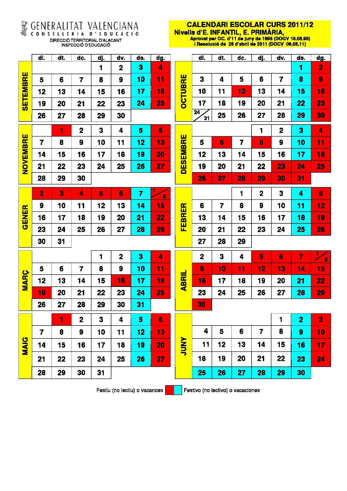 Calendari Escolar 12-13