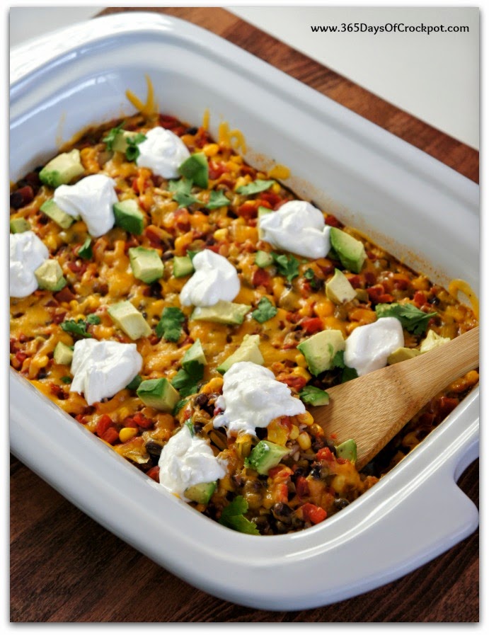 365 Days of Slow Cooking Slow Cooker (One Pot) Mexican Rice and Beans