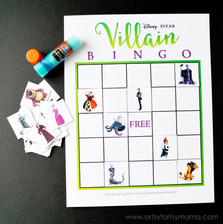 Free Printable Disney Villain Bingo at artsyfartsymama.com