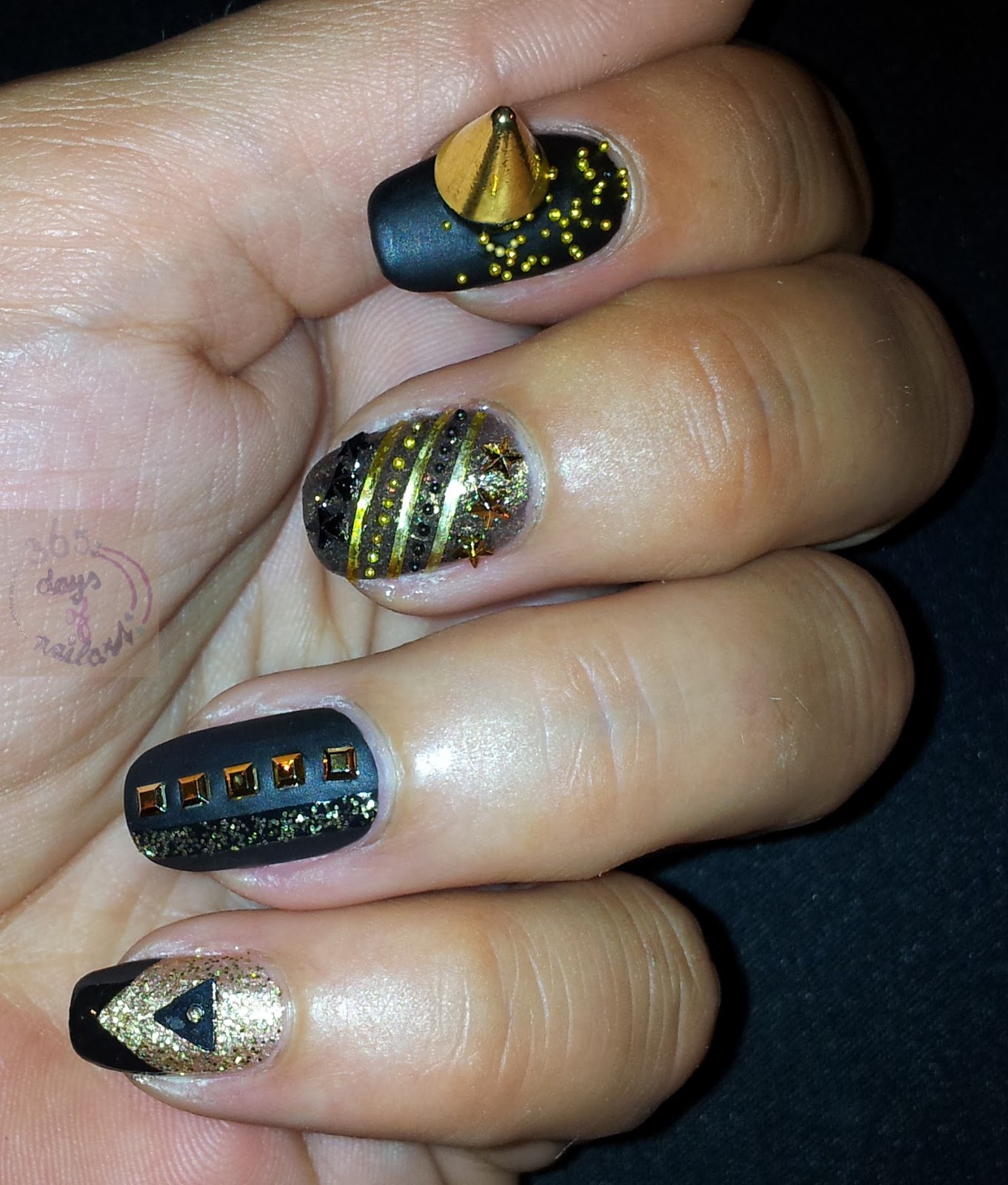 365+ days of nail art Day 203) Classy rock nails