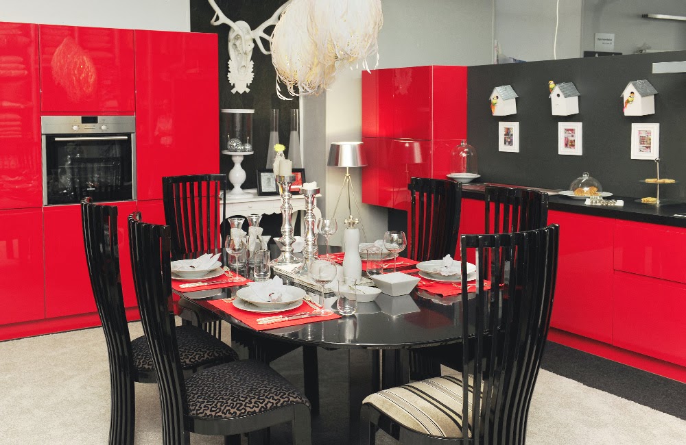 Cocinas integrales modernas en rojo y negro - Colores en Casa