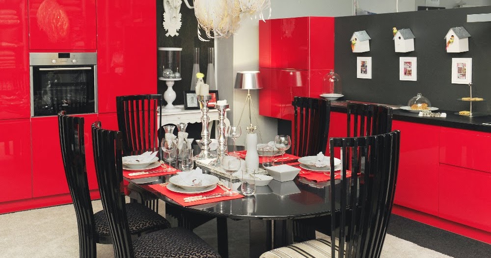 Cocinas integrales modernas en rojo y negro - Colores en Casa