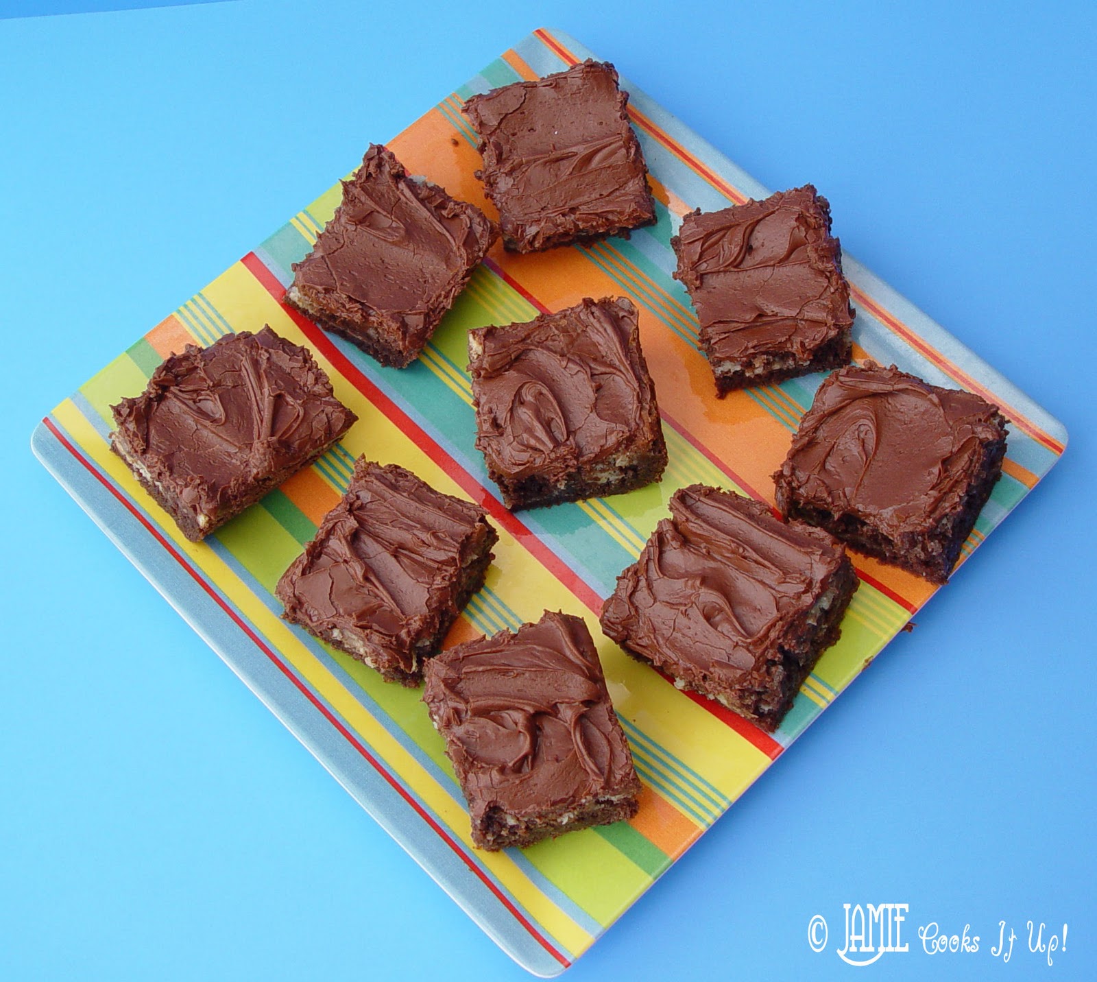 Cream Cheese Brownies with Chocolate Frosting