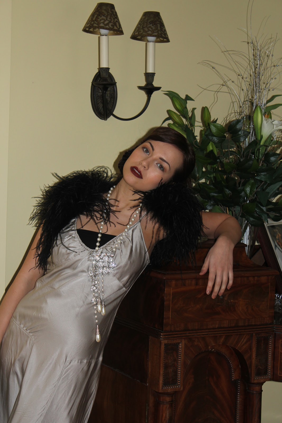 1920s satin slip dress