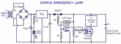 Automatic Emergency Lamp Circuit