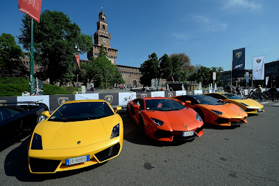 Car, Grand Tour, Sports, Celebration, Lamborghini, Sports, Car, Anniversary, Maker, Milan, Sforza, Castle, Italy, Rally, 