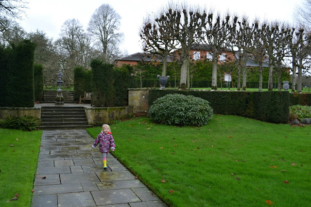 Tin Box Tot walking in the gardens at Mottisfont Abbey