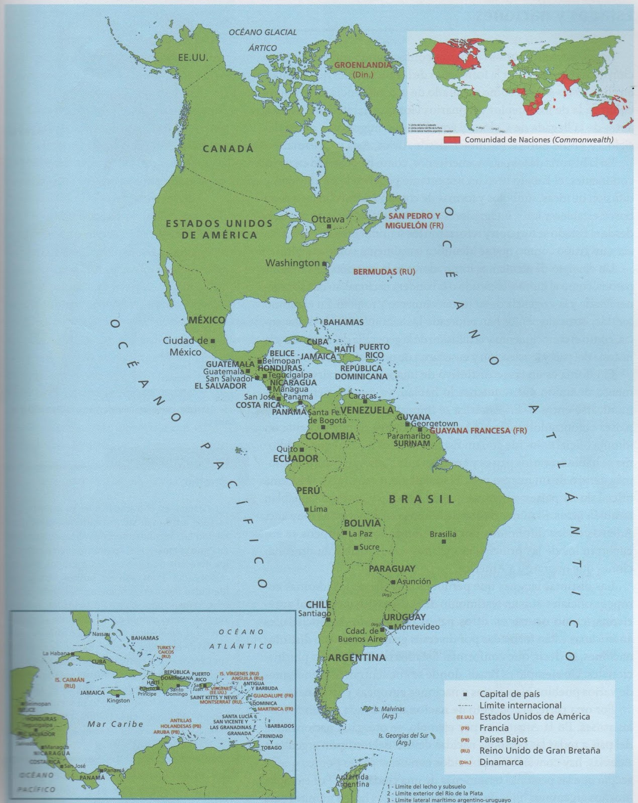 Imágen del mapa del continente Ámericano - Imagui
