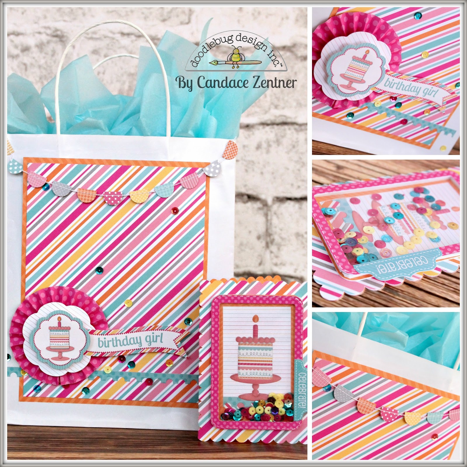 Doodlebug Design Inc Blog Sugar Shoppe Gift Bag & Card Set by Candace
