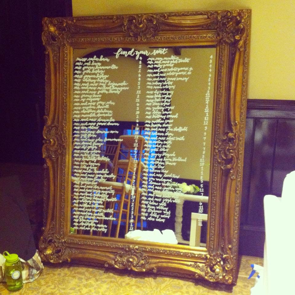 Calligraphy Mirror Seating Chart