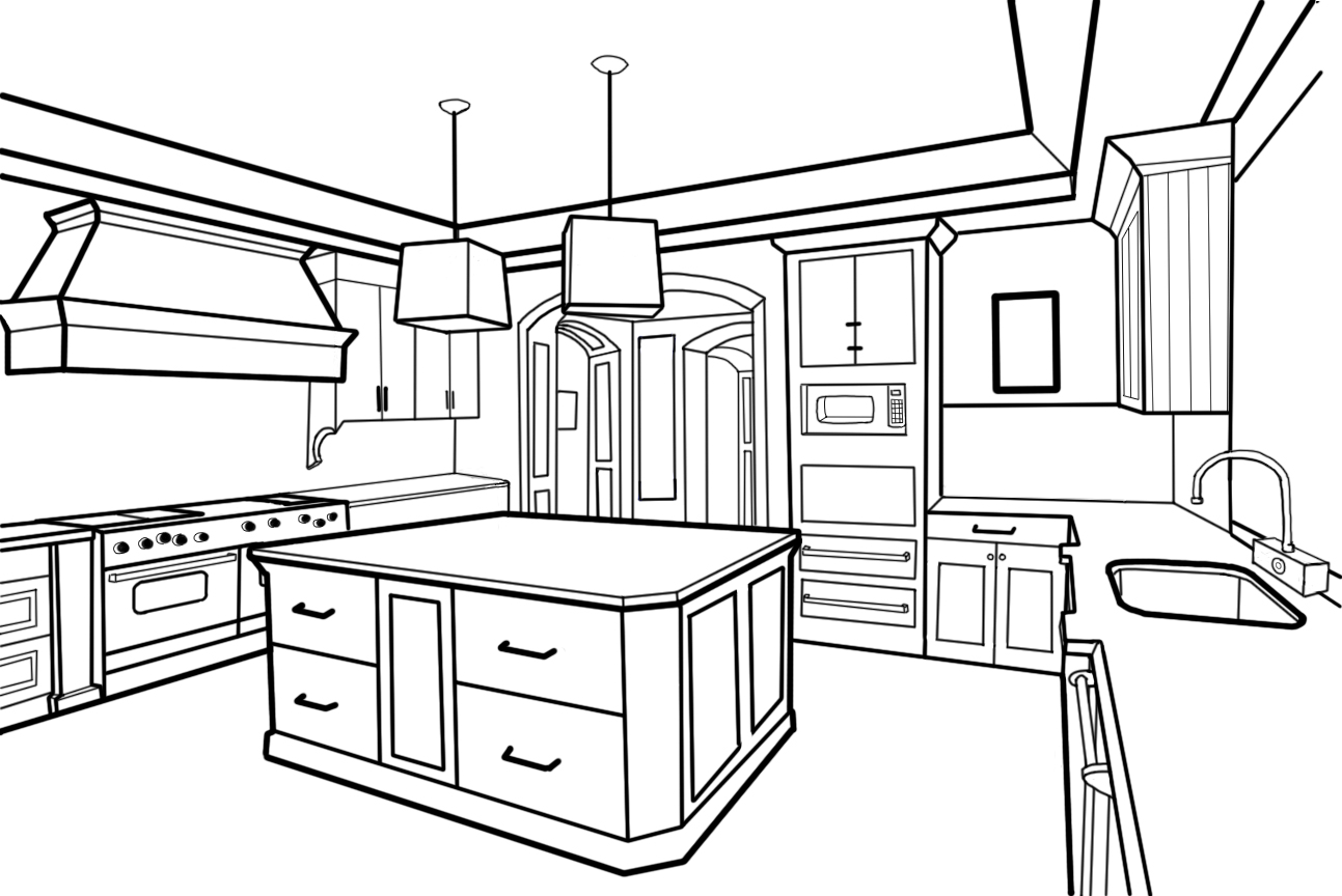Sharoon The Raccoon Animation: Kitchen Perspective Drawing