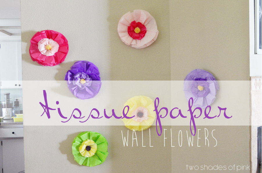 Two Shades of Pink DIY Tissue Paper Wall Flowers