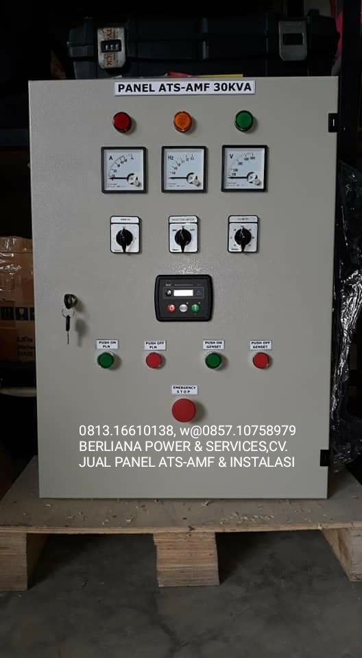 JUAL PANEL AUTO TRANSFER SWITCH-AUTO MAIN FAILURE (ATS-AMF) BATERE CHARGER, SINKRONISASI GENSET,