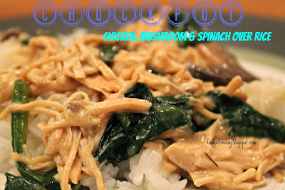 crockpot chicken, mushr oom & spinach