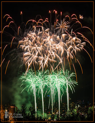 Fireworks over Lake Union in Seattle
