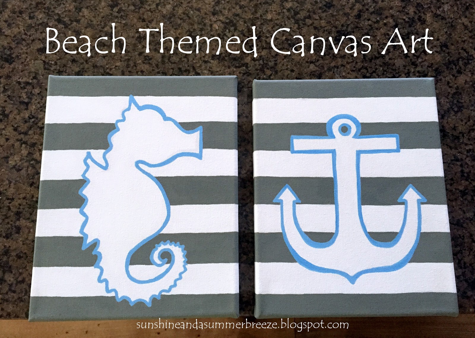Sunshine and a Summer Breeze DIY Beach Themed Canvas Art