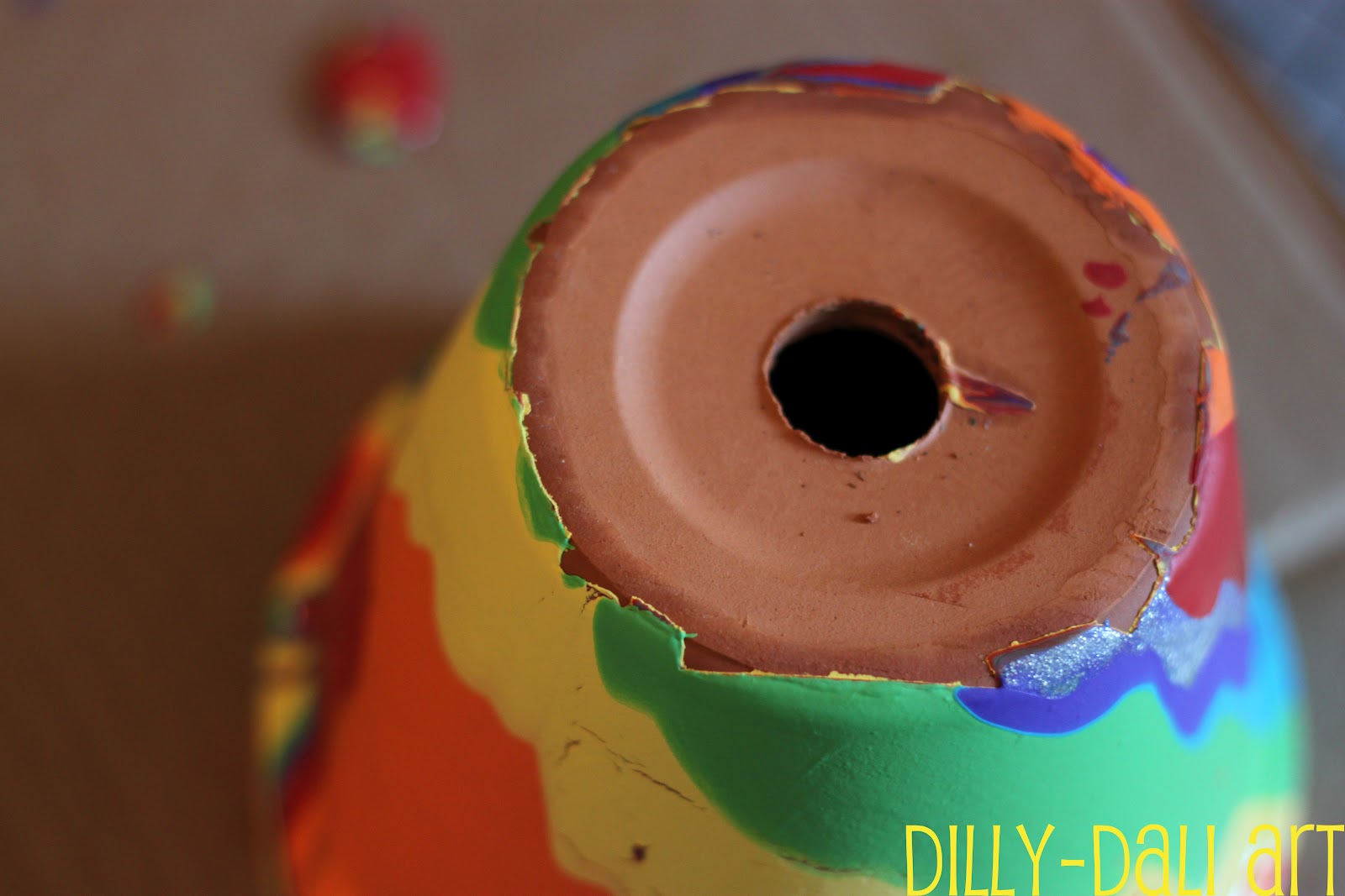 DillyDali Art Rainbow Pour Painted Pots