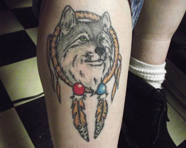 Wolf Dreamcatcher Tattoo Designs - wide 2
