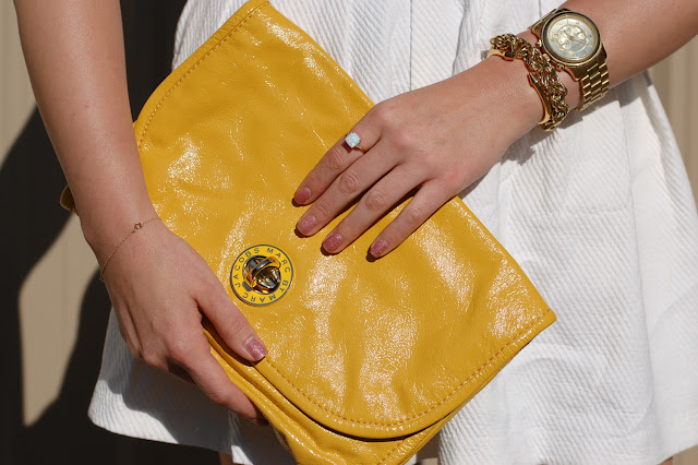 Vancouver fashion blogger,Marc by Marc Jacobs clutch and Michael Kors Watch.