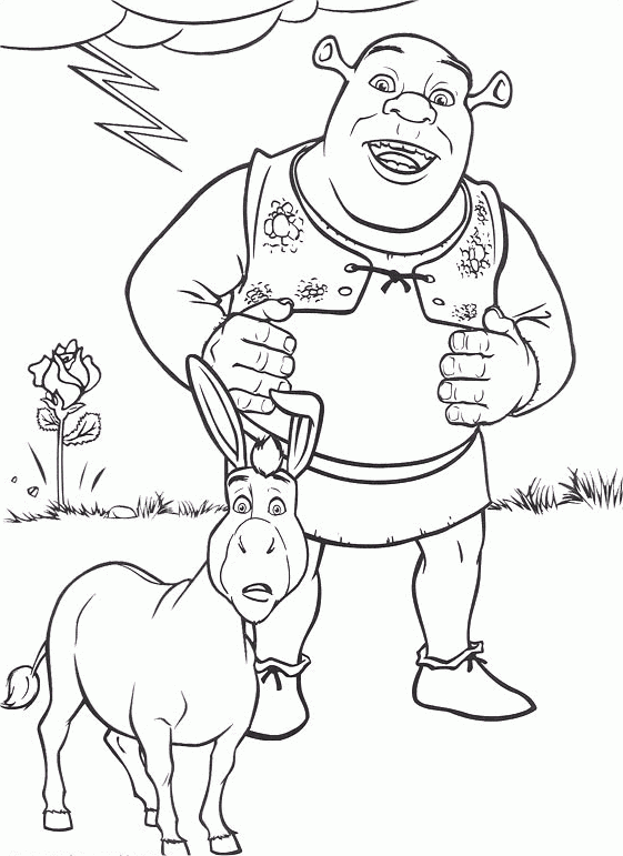 o mundo colorido desenho do filme shrek para colorir