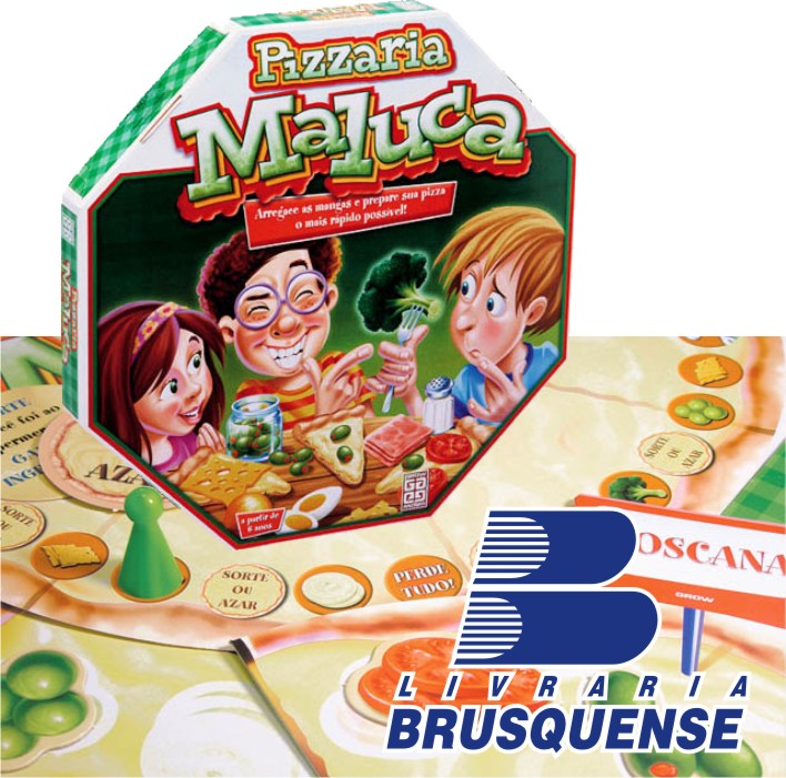 Jogo de Tabuleiro Ação Brinquedo Pizzaria Maluca Comida Pizza Grow