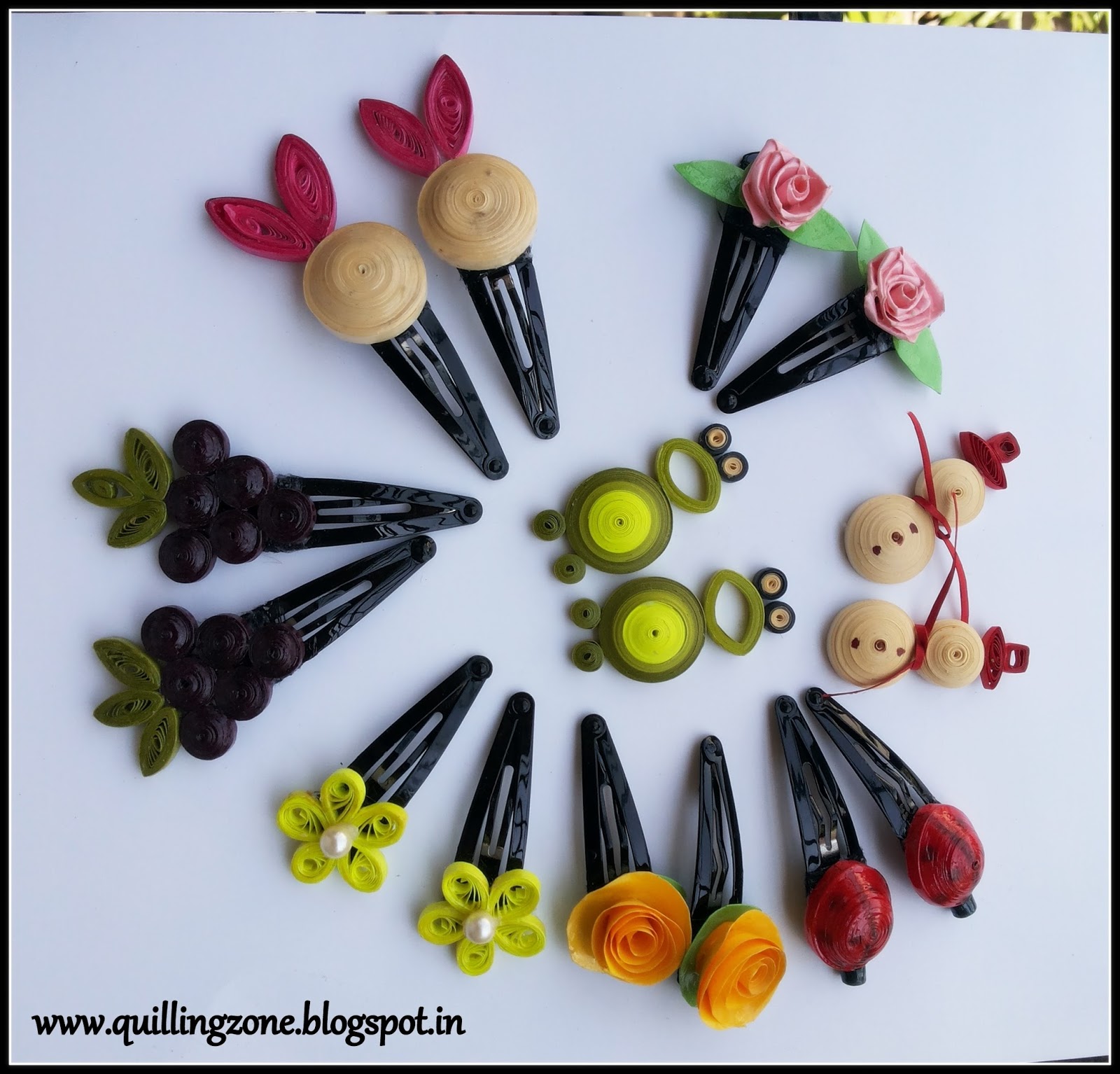 My Quilling Zone Quilling hair clips