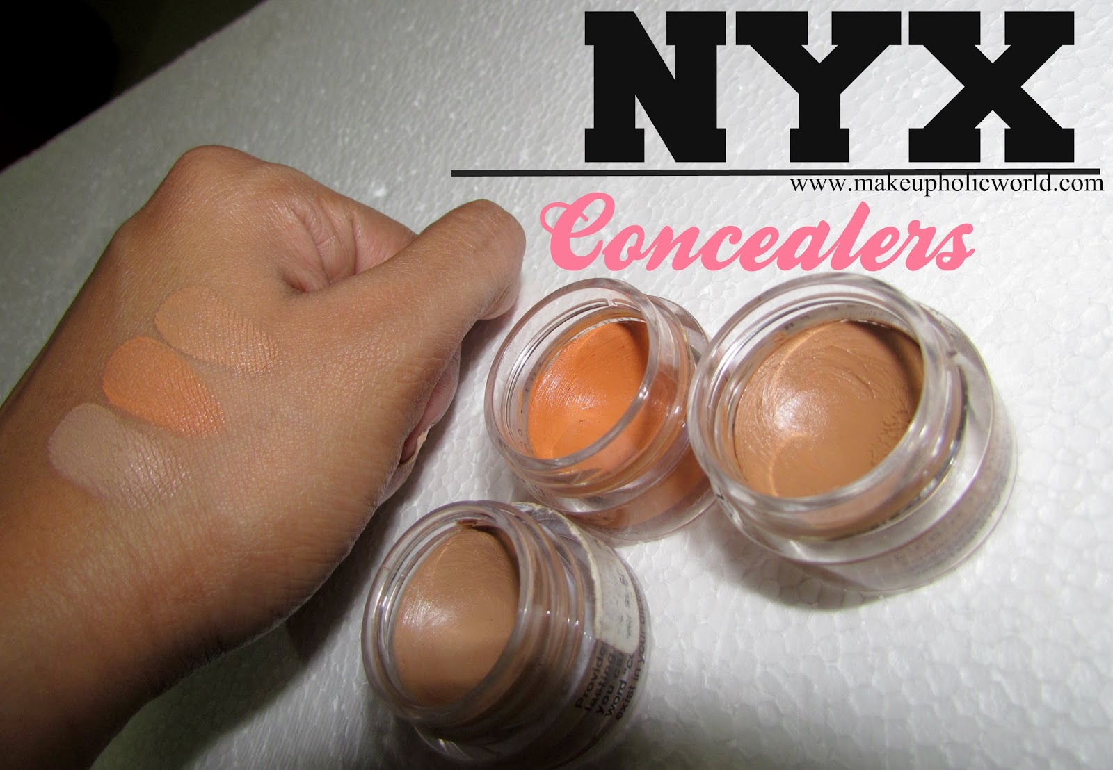 NYX Concealer Jar Shades Glow, Orange, Tan Makeupholic World