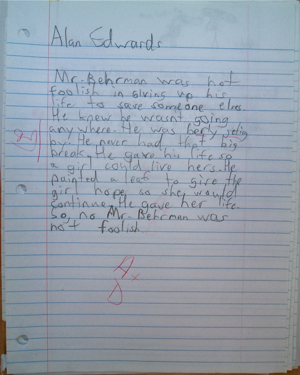 The last leaf paragraph image