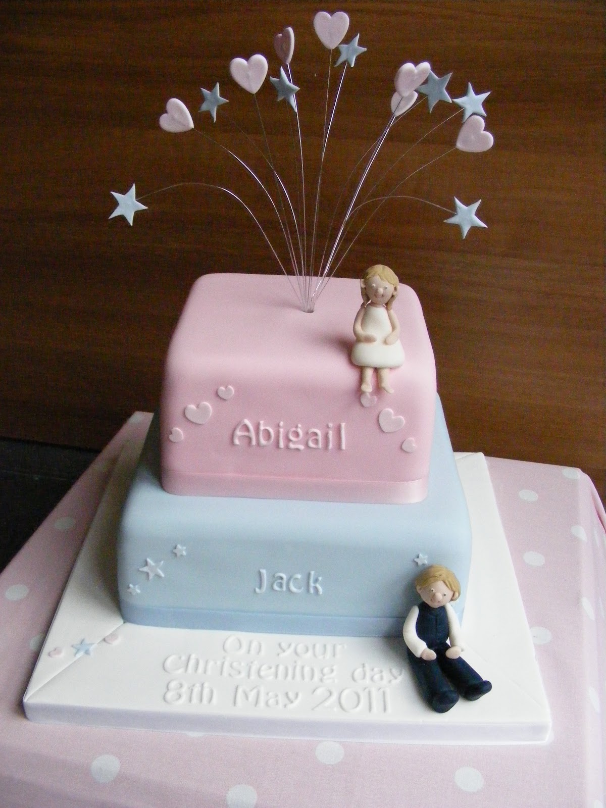 Cakes By Karen Christening cake for a Boy and Girl