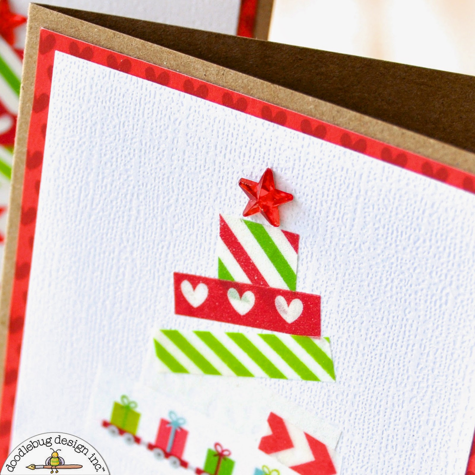 Doodlebug Design Inc Blog: Quick & Easy Washi Tape Christmas Tree Cards