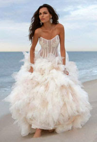 Fashion Celebrity Picture Beach Wedding Dresses