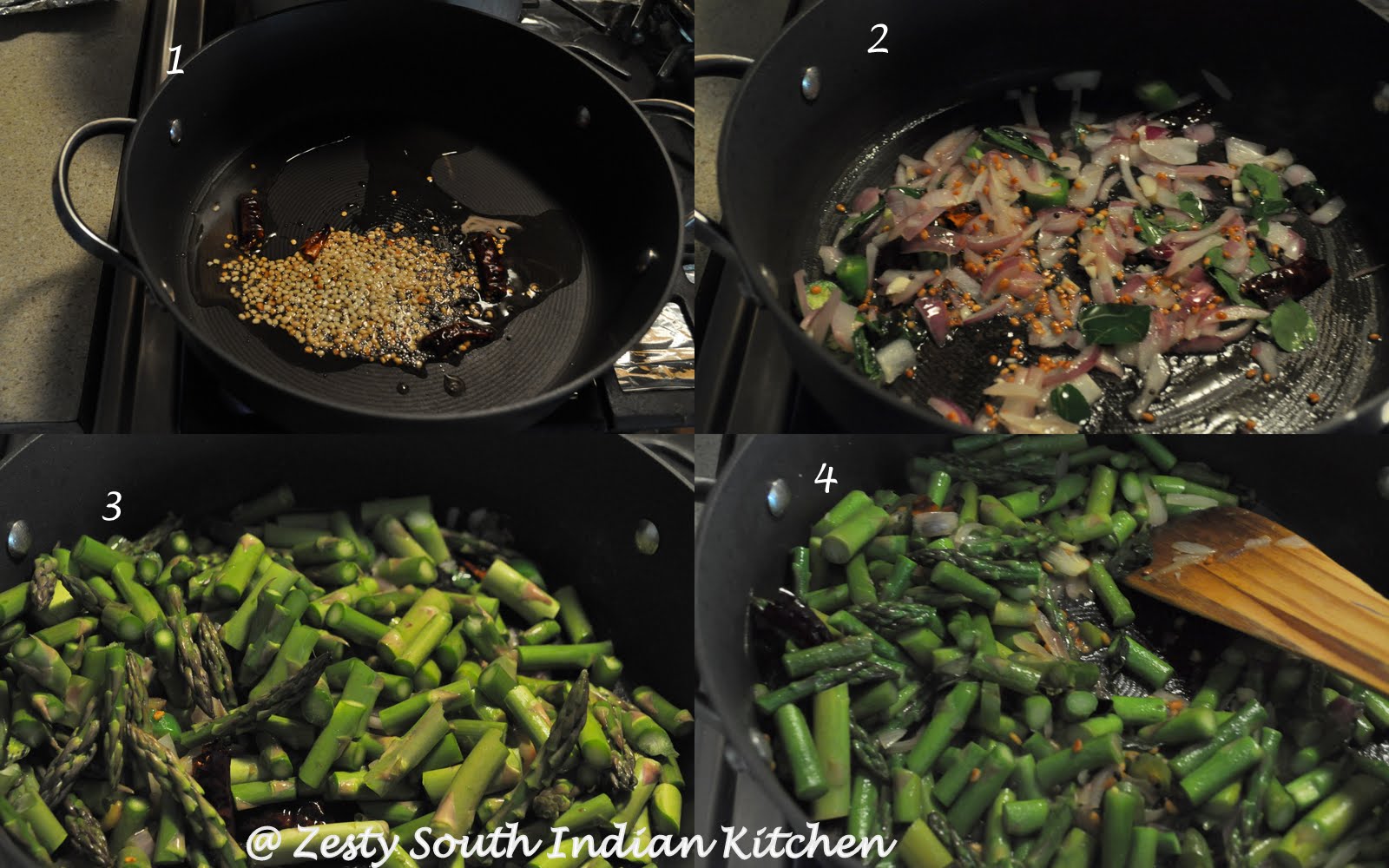 Asparagus Mezhukupuratti/ Indian style Asparagus Stir Fry Zesty South