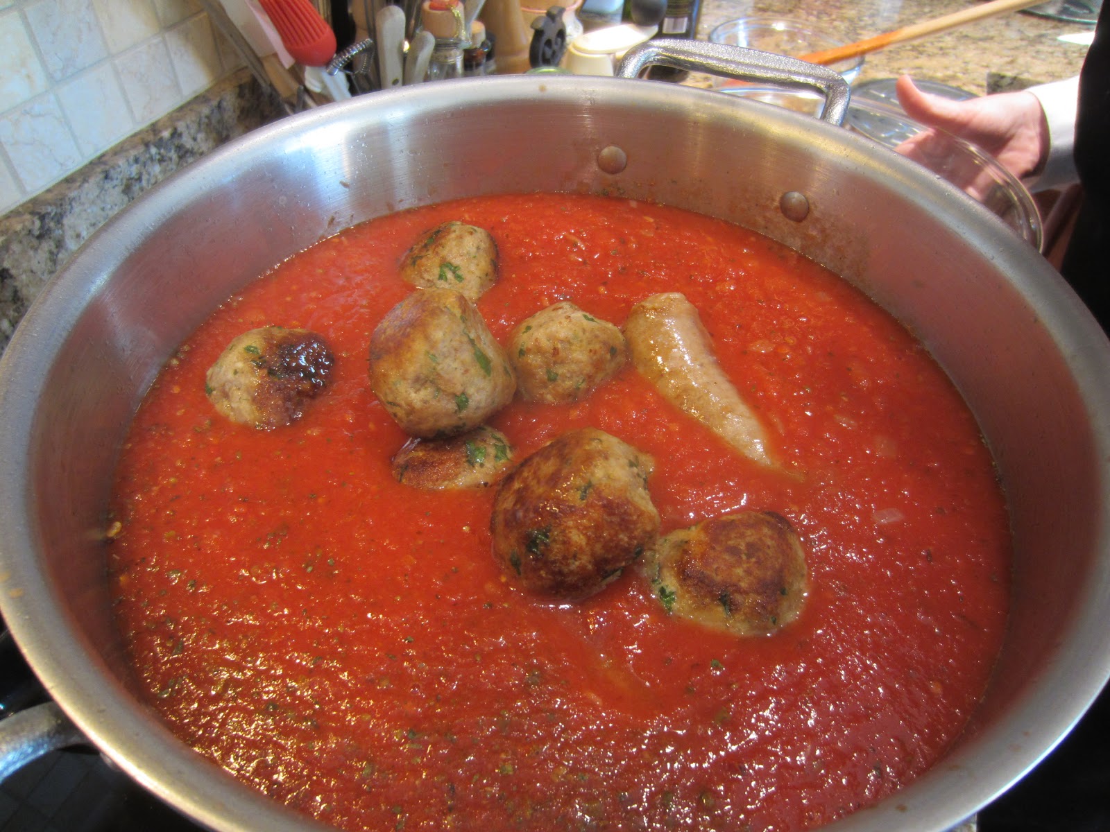 Betty's Kitchen Fare Spaghetti Sauce and Meatballs (plus Sausage & Eggs)