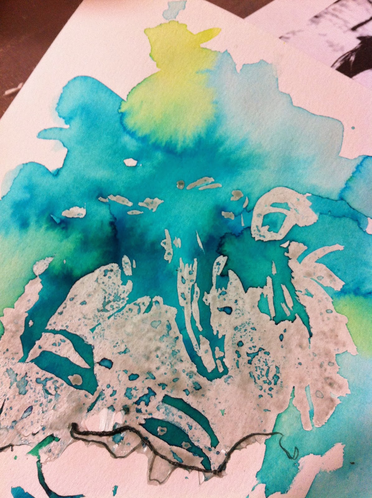 Mag&Scrap Tutoriel portrait Drawing Gum et Aquarelle