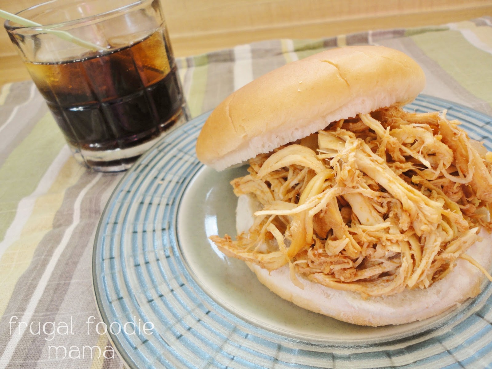 Frugal Foodie Mama Slow Cooker Captain & Coke Pulled Chicken