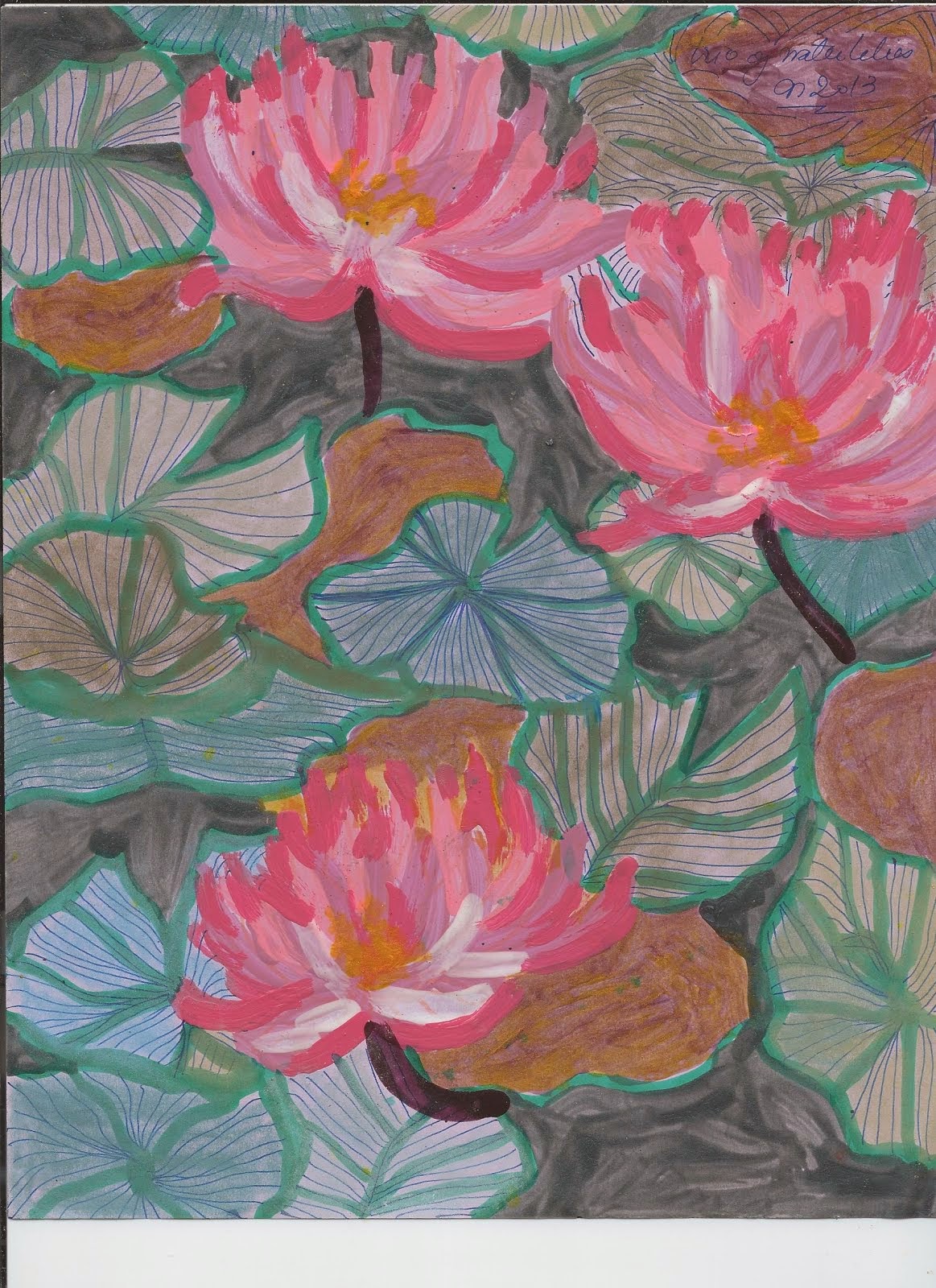 TRIO OF WATER LILIES
