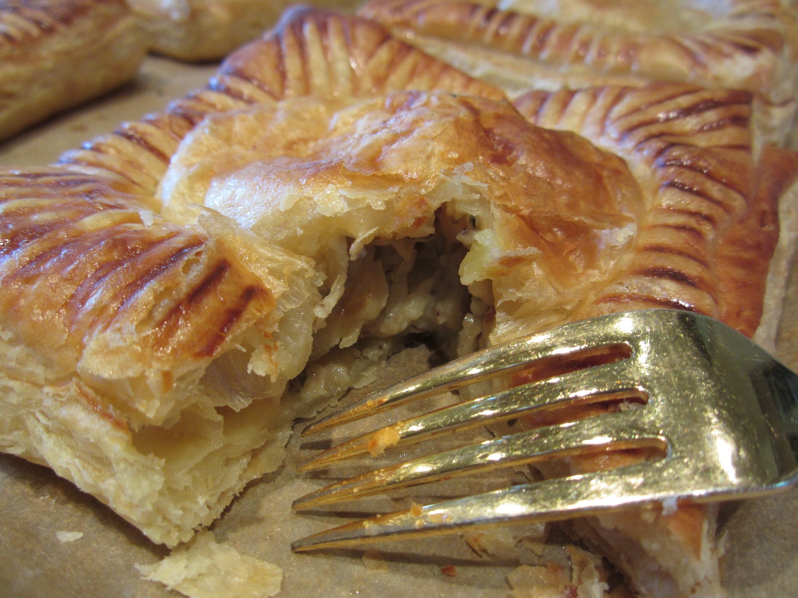 Cooking Through the Clippings Potato Stuffed Puff Pastry Squares