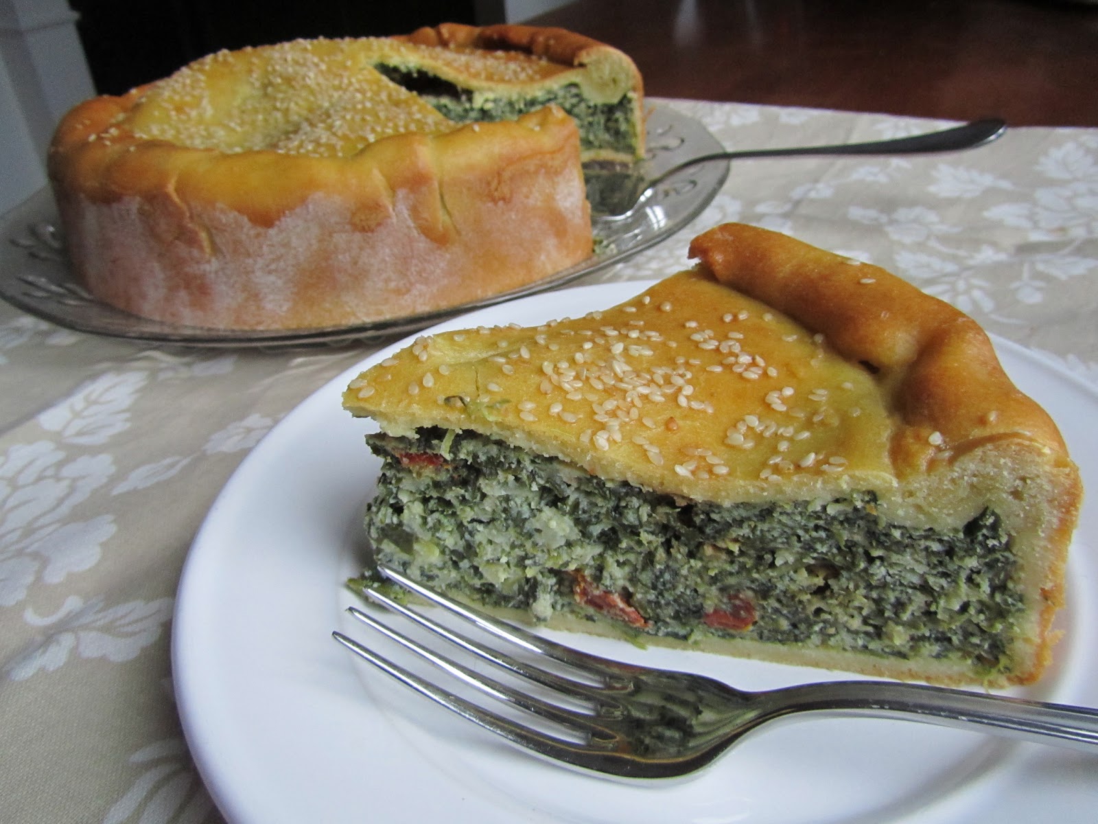 Loaves n Dishes SPINACH AND RICOTTA PIE (Pizza Rustica, Easter Pie))