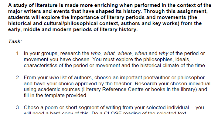 eng4u grade 12 university english literary periods and movements literary movements