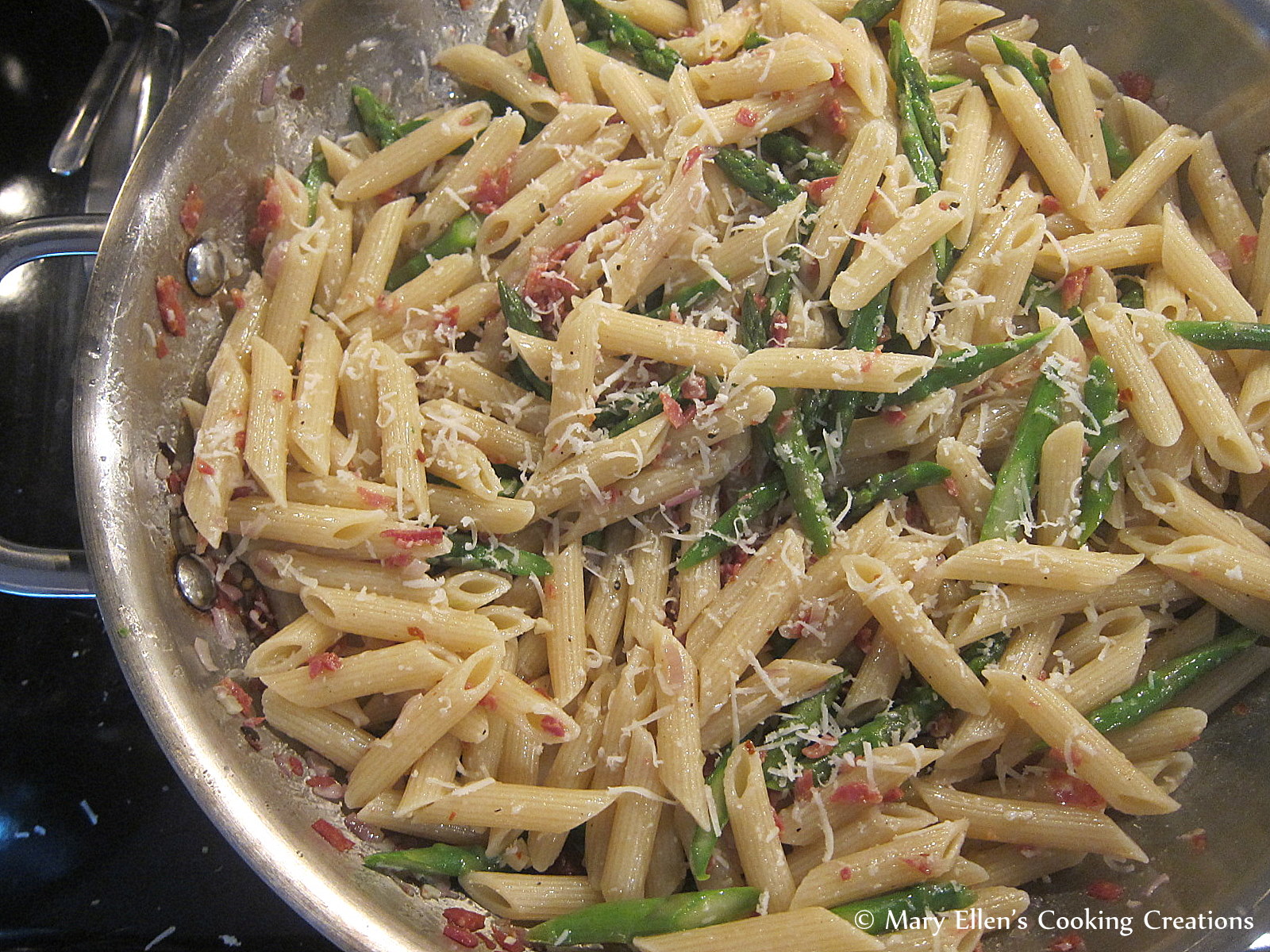 Mary Ellen's Cooking Creations Pasta with Asparagus, Sopressata, and