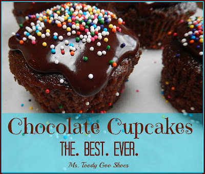 The Best-Ever Chocolate Cupcakes: One bowl, no mixer! -- Ms. Toody Goo Shoes